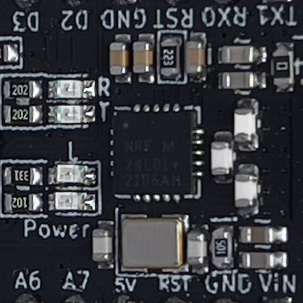 RF-Nano Closeup of NRF24L01 Chip